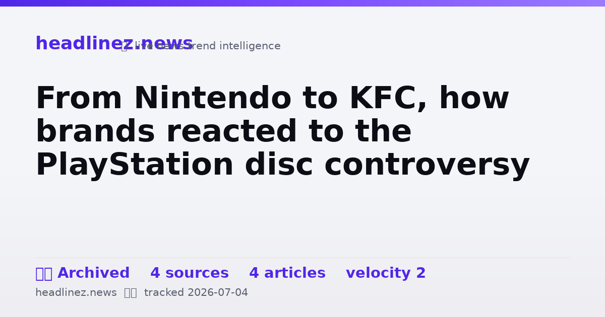 Visual summary for From Nintendo to KFC, how brands reacted to the PlayStation disc controversy