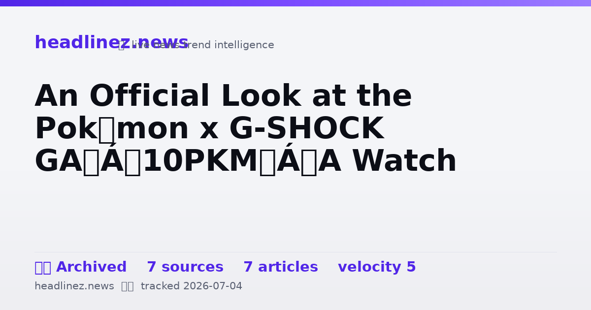 Visual summary for An Official Look at the Pokémon x G-SHOCK GA‑110PKM‑7A Watch