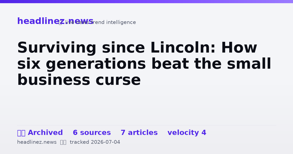 Visual summary for Surviving since Lincoln: How six generations beat the small business curse