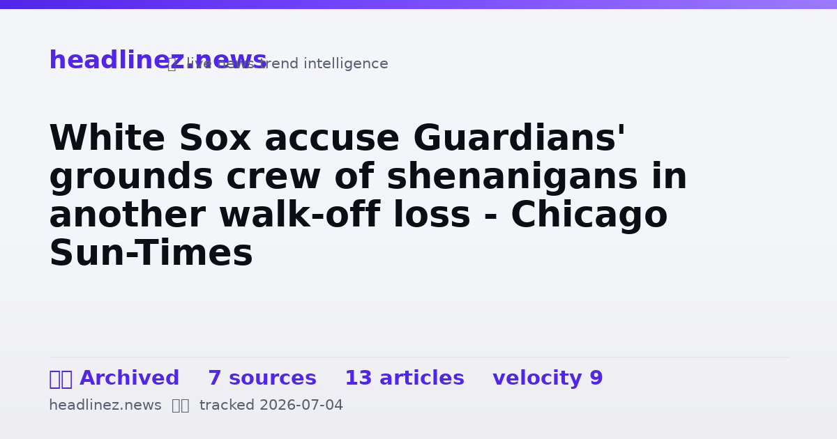 Visual summary for White Sox accuse Guardians' grounds crew of shenanigans in another walk-off loss - Chicago Sun-Times
