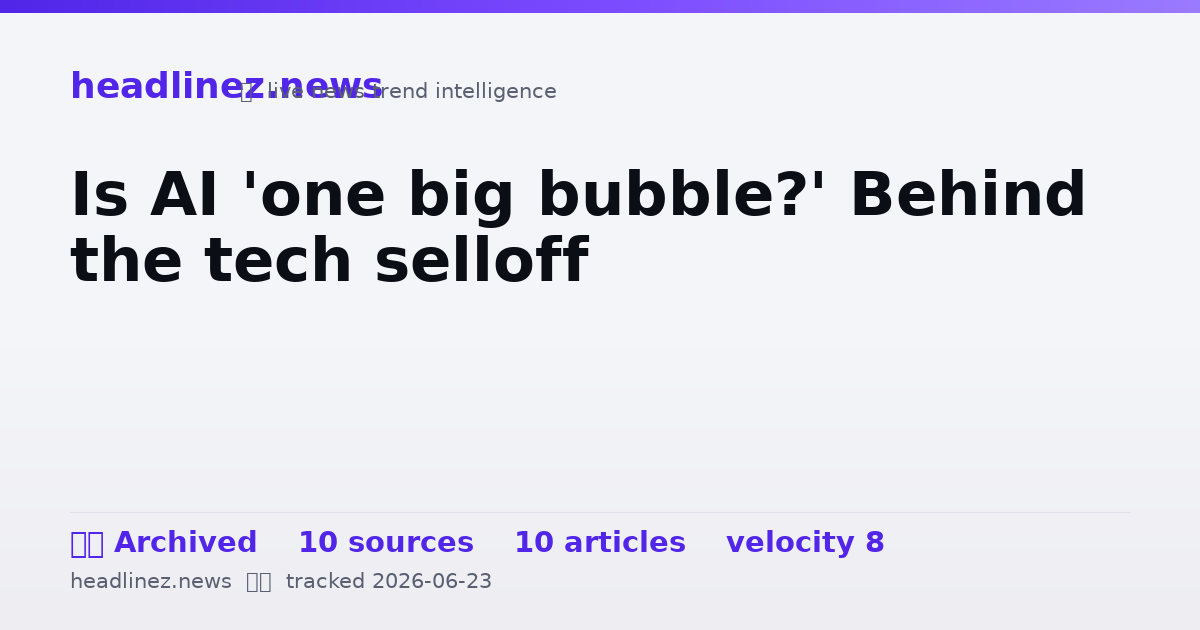 Visual summary for Is AI 'one big bubble?' Behind the tech selloff