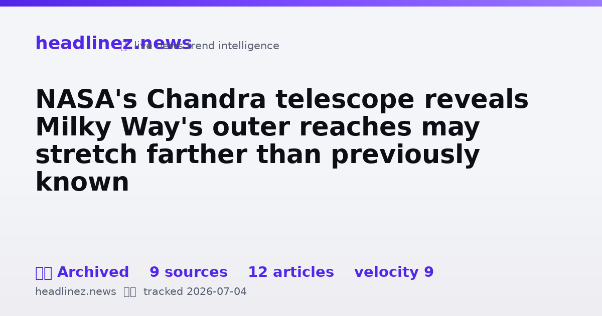 Visual summary for NASA's Chandra telescope reveals Milky Way's outer reaches may stretch farther than previously known