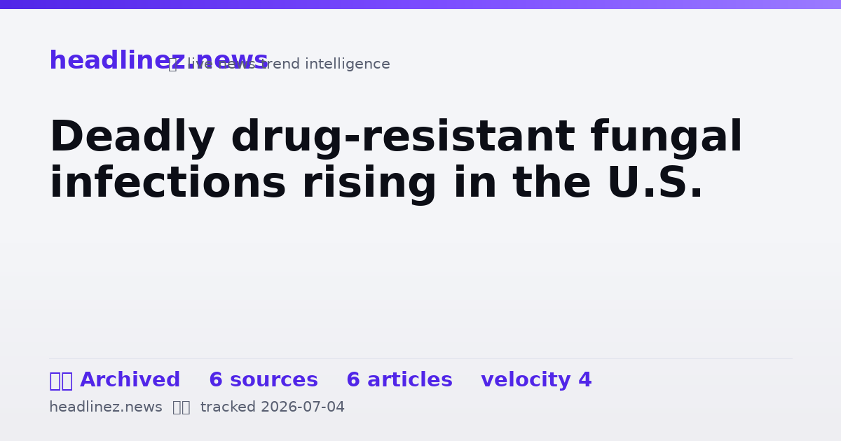 Visual summary for Deadly drug-resistant fungal infections rising in the U.S.