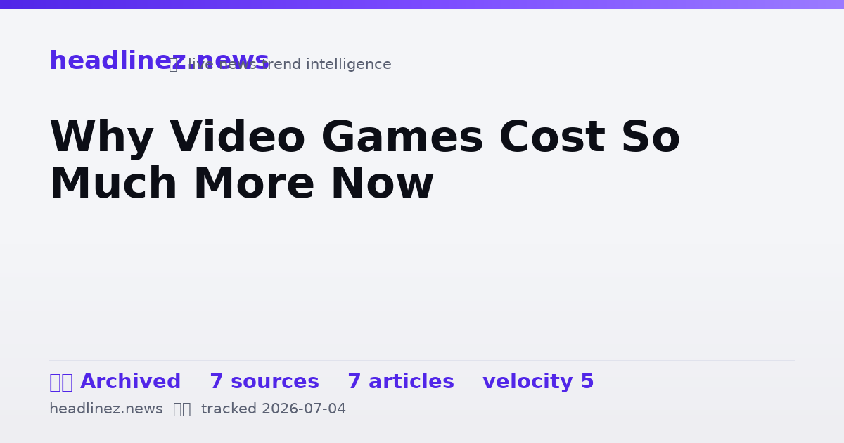 Visual summary for Why Video Games Cost So Much More Now