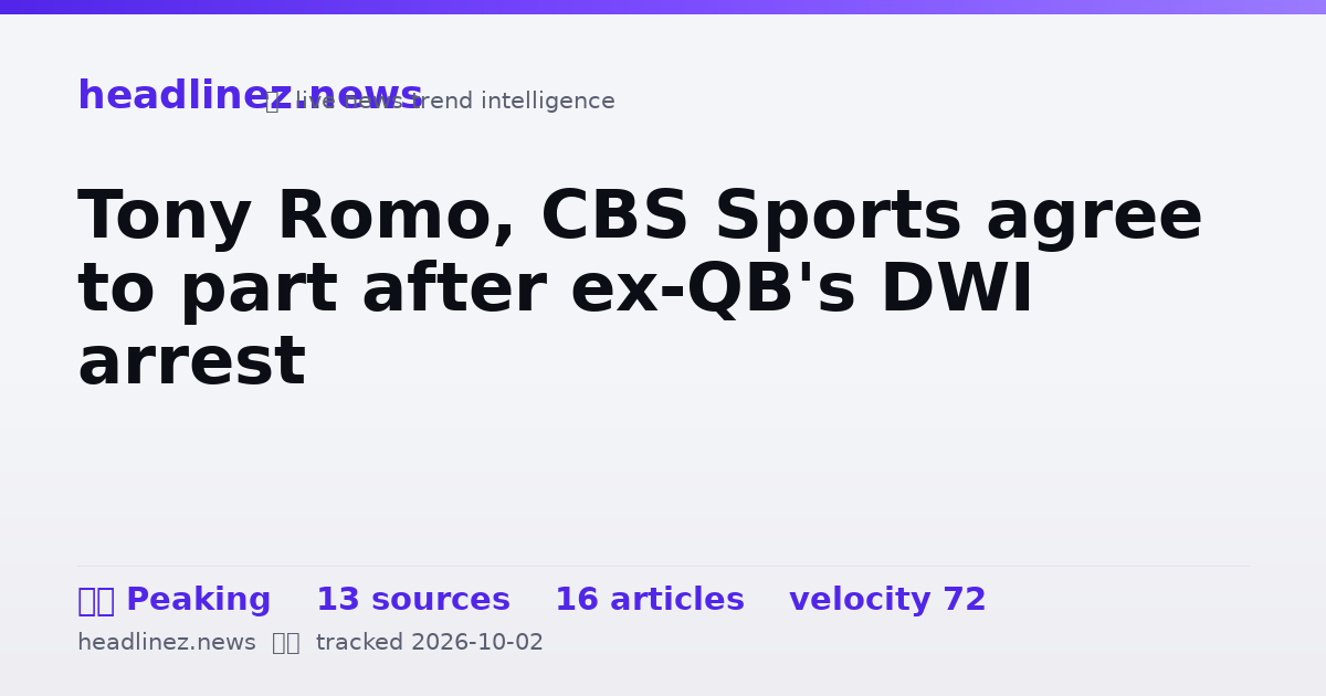 Visual summary for Tony Romo, CBS Sports agree to part after ex-QB's DWI arrest