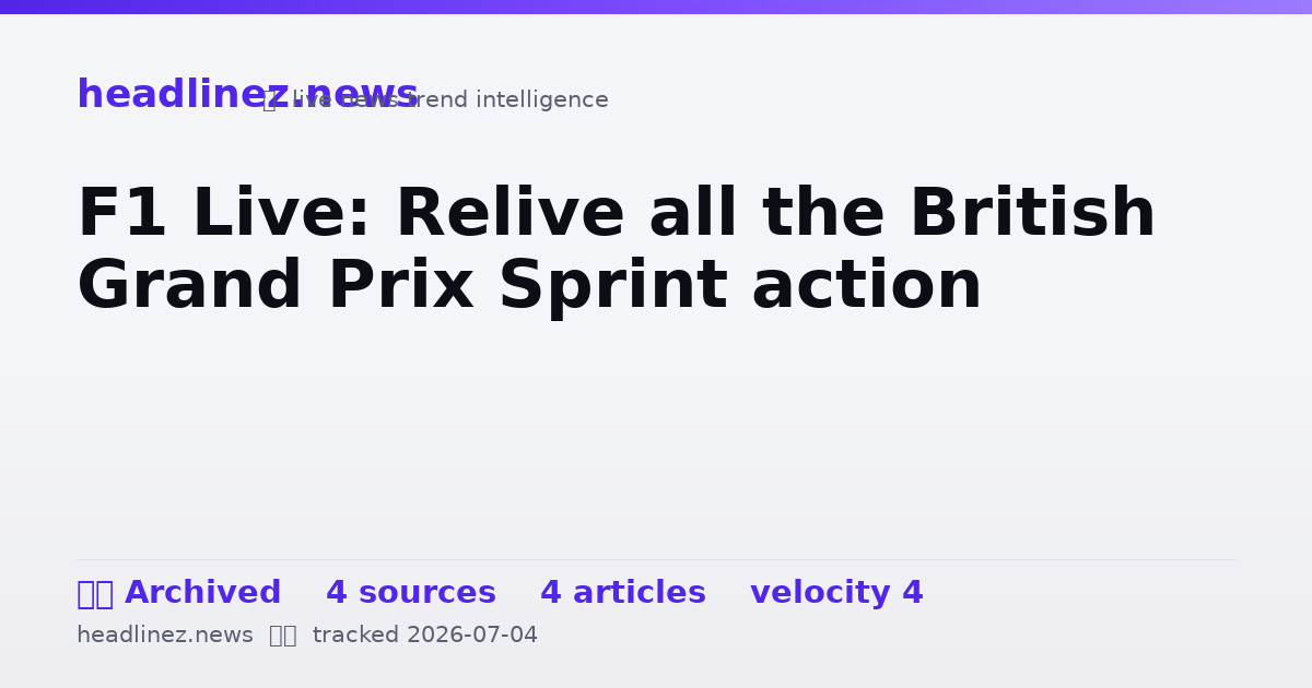 Visual summary for F1 Live: Relive all the British Grand Prix Sprint action