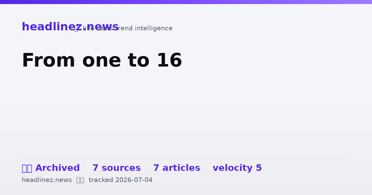 Visual summary for From one to 16