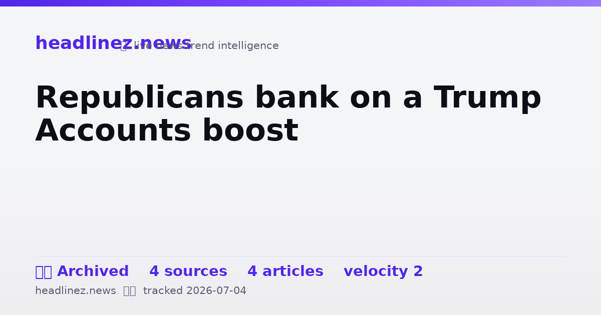 Visual summary for Republicans bank on a Trump Accounts boost