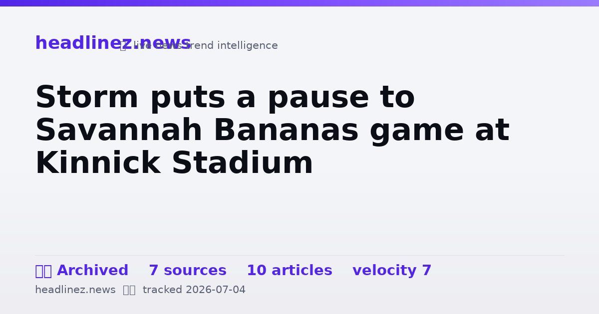 Visual summary for Storm puts a pause to Savannah Bananas game at Kinnick Stadium