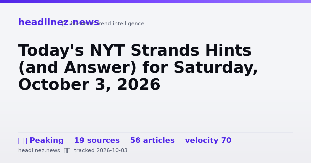 Visual summary for Today's NYT Strands Hints (and Answer) for Saturday, October 3, 2026