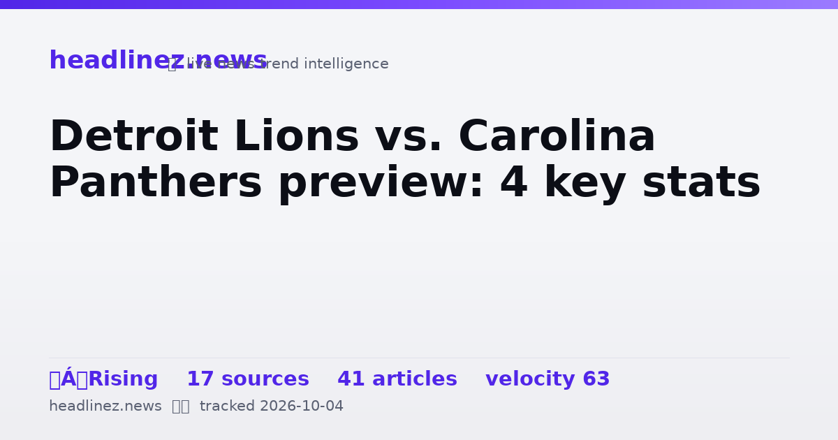 Visual summary for Detroit Lions vs. Carolina Panthers preview: 4 key stats