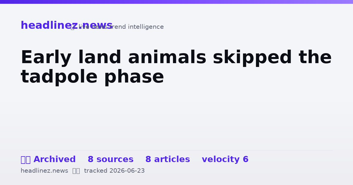Visual summary for Early land animals skipped the tadpole phase