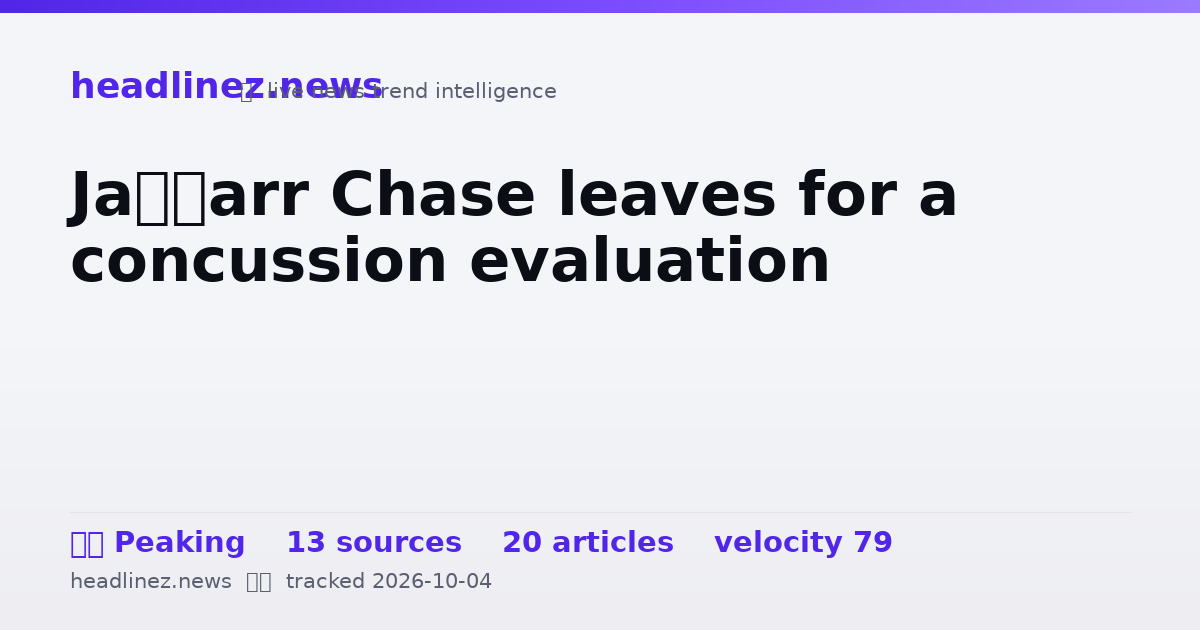 Visual summary for Ja’Marr Chase leaves for a concussion evaluation