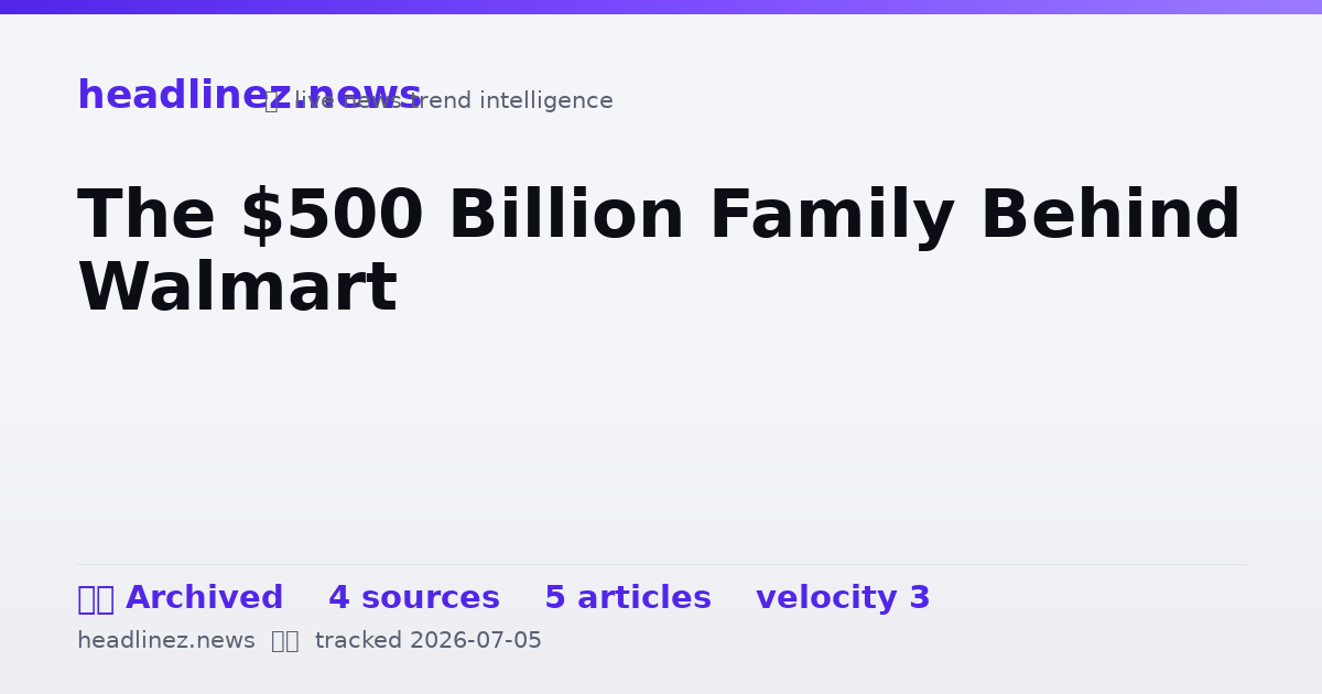 Visual summary for The $500 Billion Family Behind Walmart