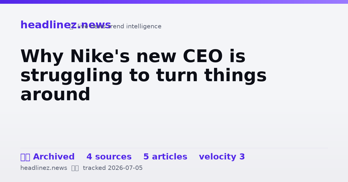 Visual summary for Why Nike's new CEO is struggling to turn things around