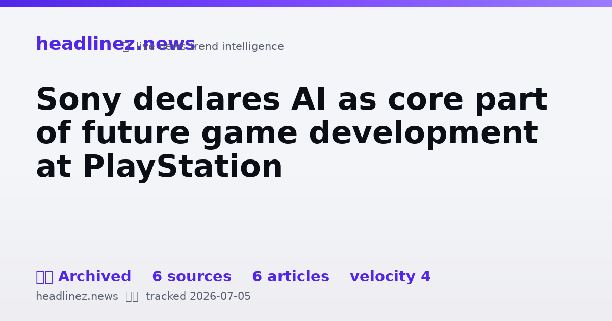 Visual summary for Sony declares AI as core part of future game development at PlayStation