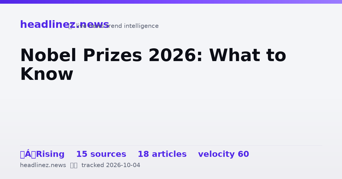 Visual summary for Nobel Prizes 2026: What to Know