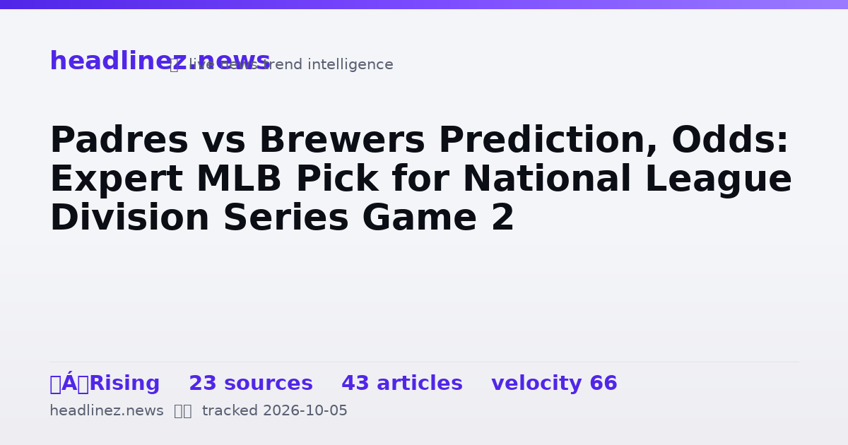 Visual summary for Padres vs Brewers Prediction, Odds: Expert MLB Pick for National League Division Series Game 2