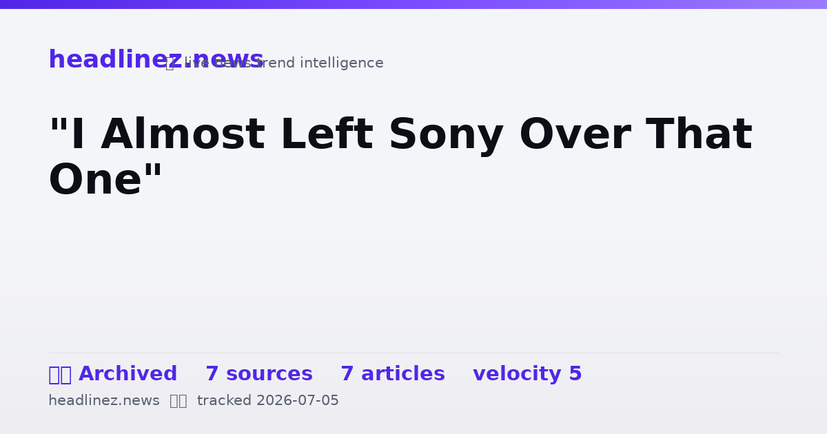 Visual summary for "I Almost Left Sony Over That One"