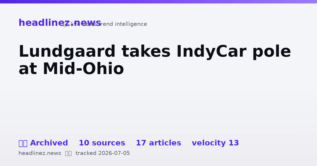 Visual summary for Lundgaard takes IndyCar pole at Mid-Ohio