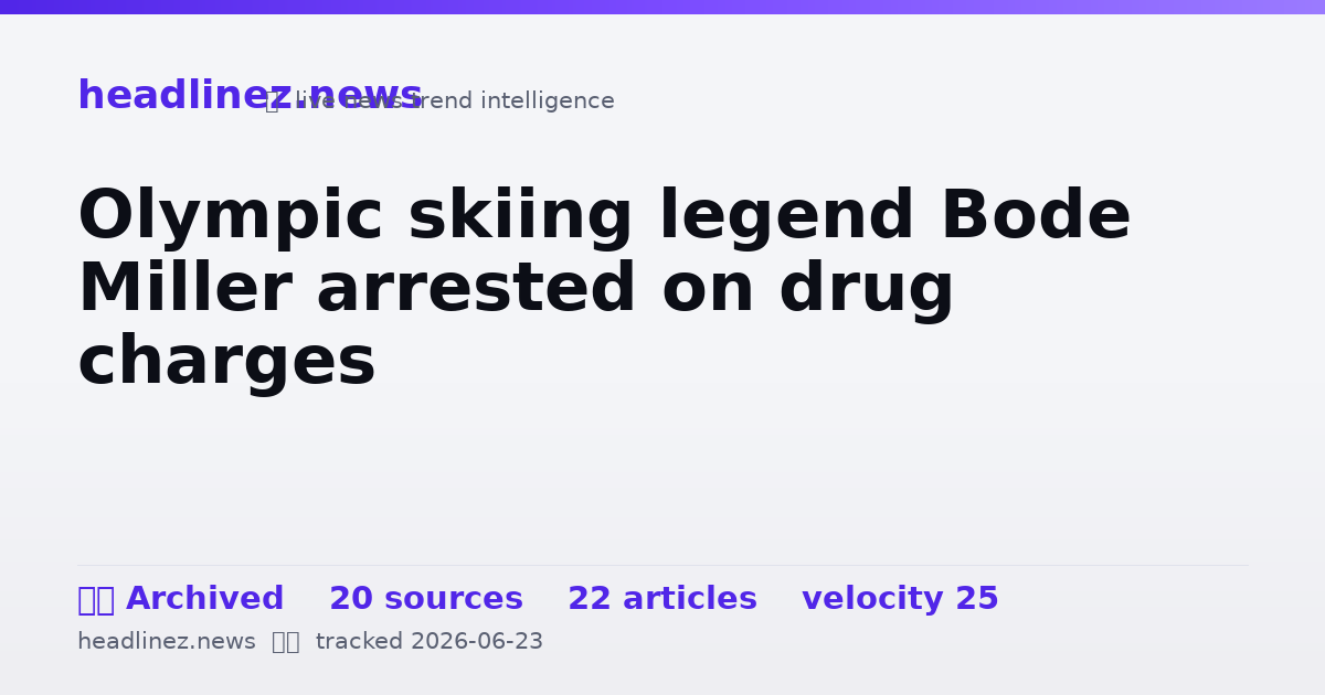 Visual summary for Olympic skiing legend Bode Miller arrested on drug charges