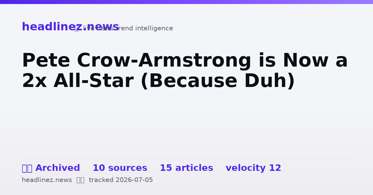 Visual summary for Pete Crow-Armstrong is Now a 2x All-Star (Because Duh)