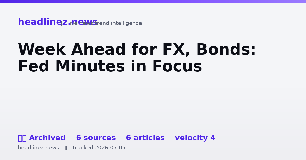 Visual summary for Week Ahead for FX, Bonds: Fed Minutes in Focus