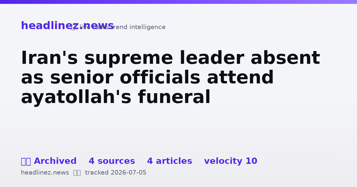 Visual summary for Iran's supreme leader absent as senior officials attend ayatollah's funeral