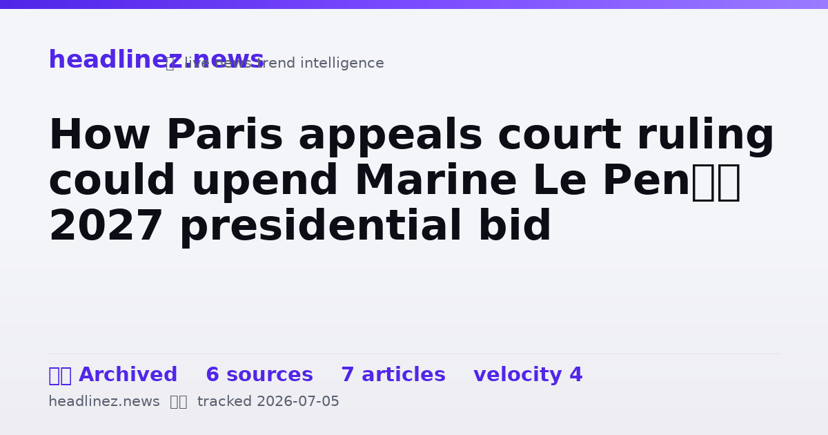 Visual summary for How Paris appeals court ruling could upend Marine Le Pen’s 2027 presidential bid
