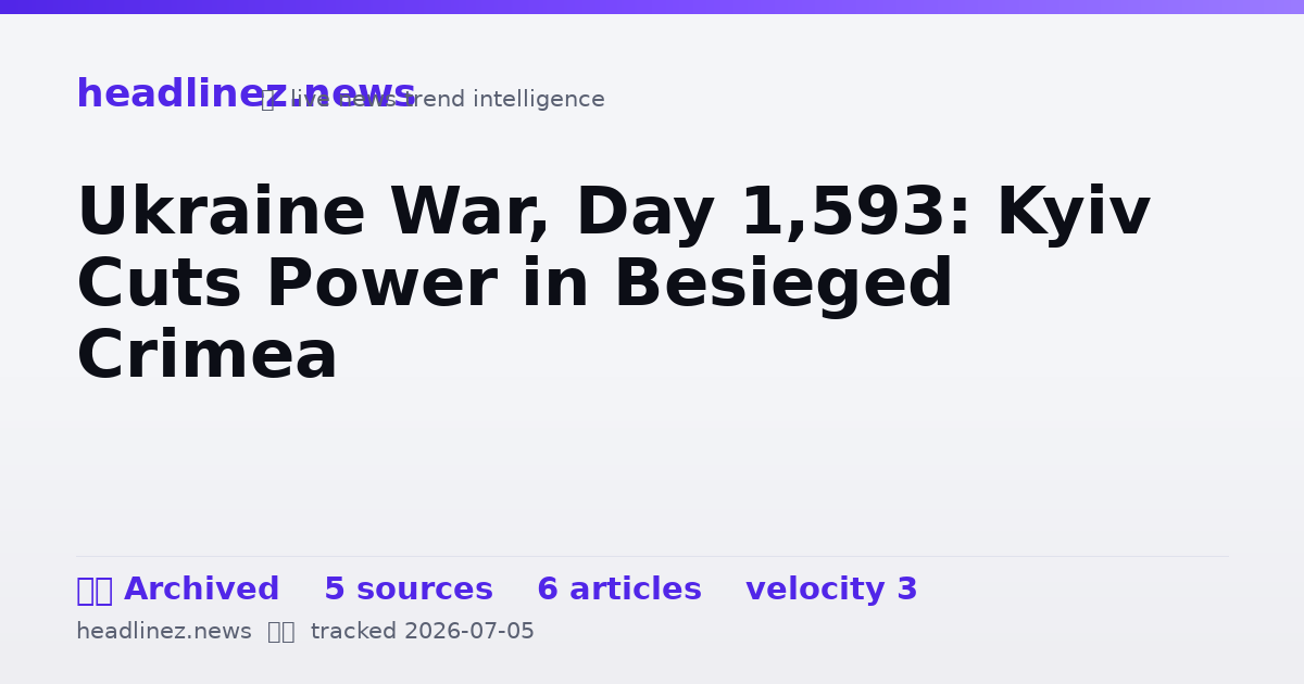 Visual summary for Ukraine War, Day 1,593: Kyiv Cuts Power in Besieged Crimea