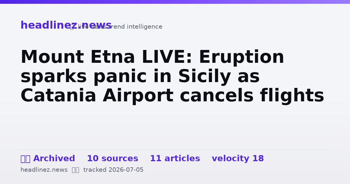 Visual summary for Mount Etna LIVE: Eruption sparks panic in Sicily as Catania Airport cancels flights