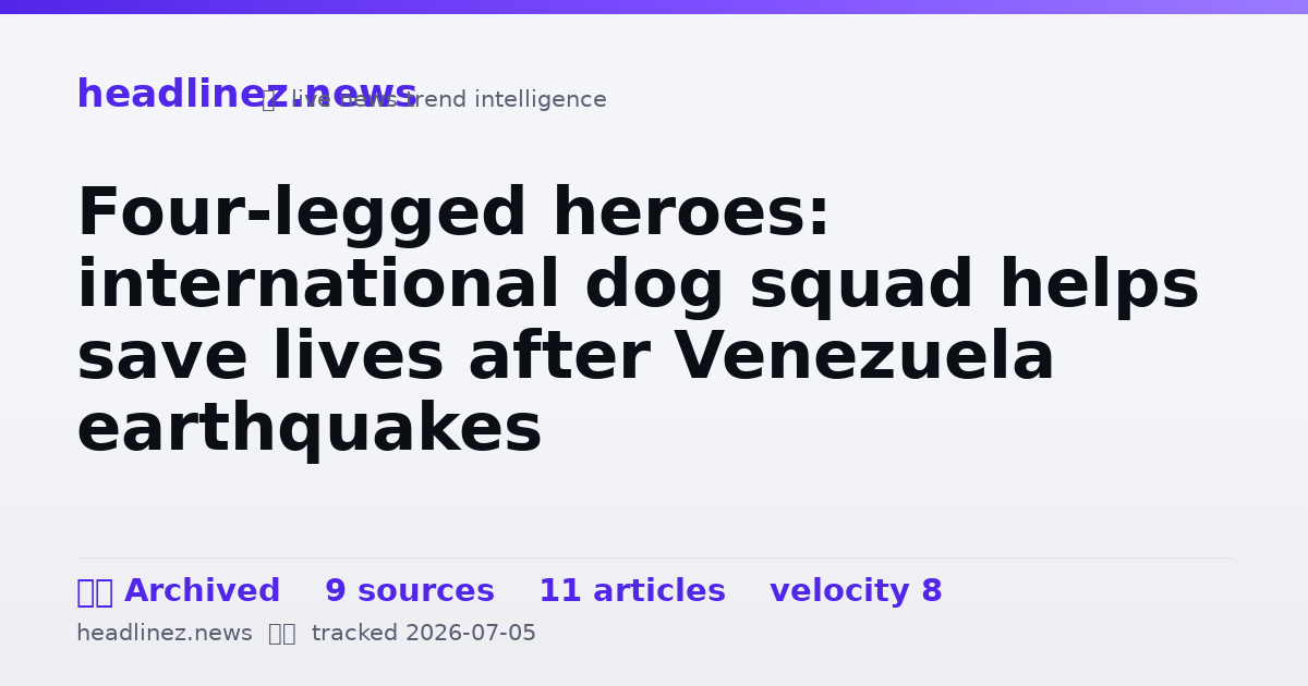 Visual summary for Four-legged heroes: international dog squad helps save lives after Venezuela earthquakes