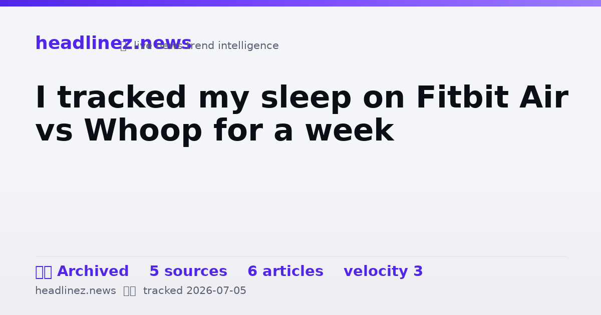 Visual summary for I tracked my sleep on Fitbit Air vs Whoop for a week