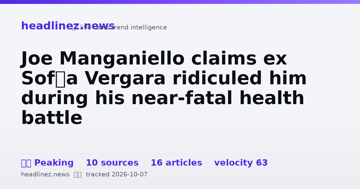Visual summary for Joe Manganiello claims ex Sofía Vergara ridiculed him during his near-fatal health battle