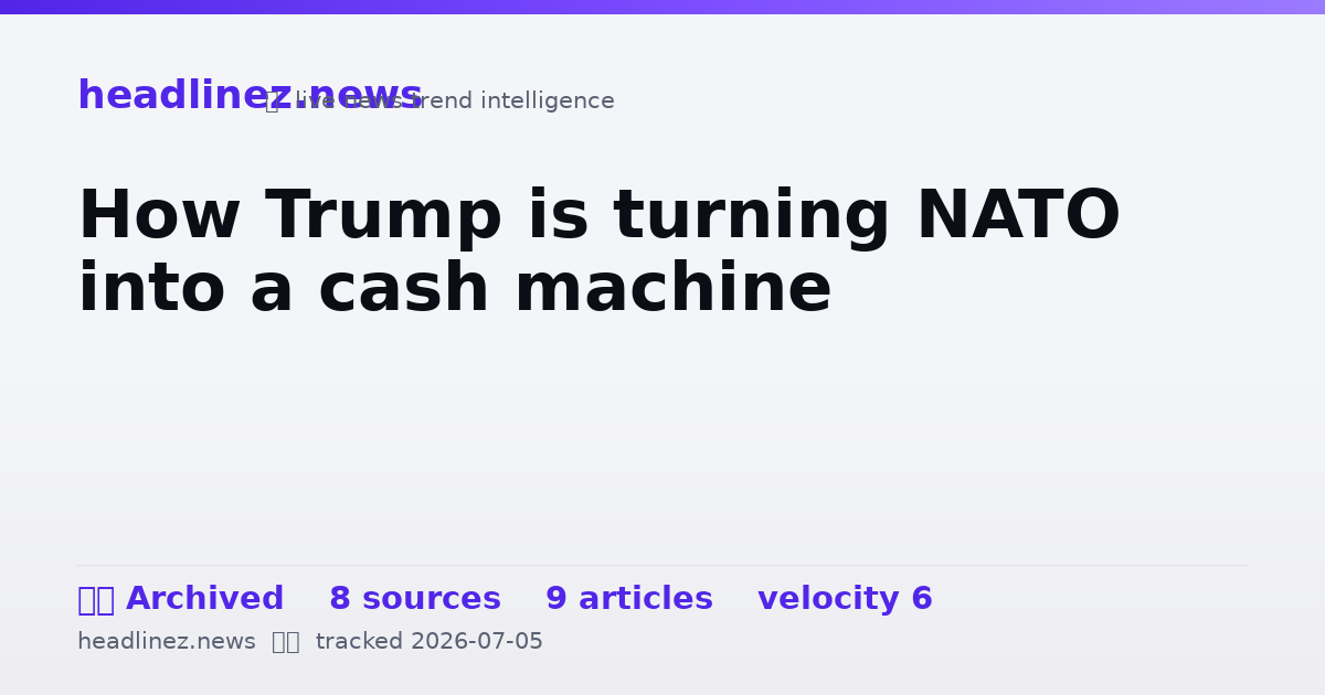 Visual summary for How Trump is turning NATO into a cash machine
