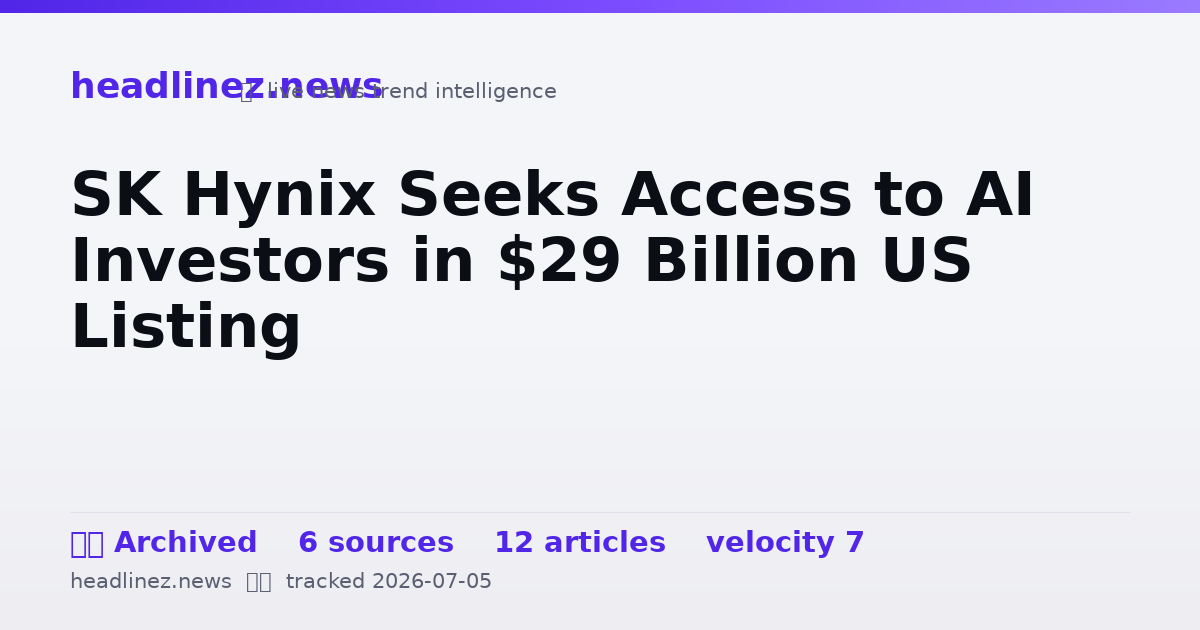 Visual summary for SK Hynix Seeks Access to AI Investors in $29 Billion US Listing