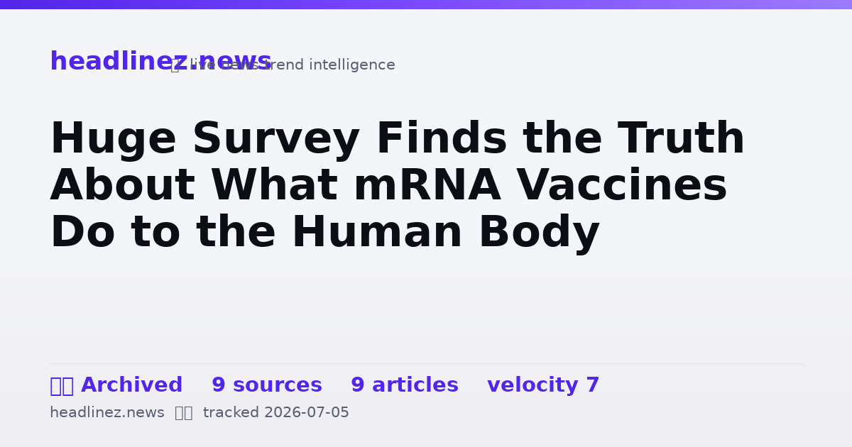 Visual summary for Huge Survey Finds the Truth About What mRNA Vaccines Do to the Human Body