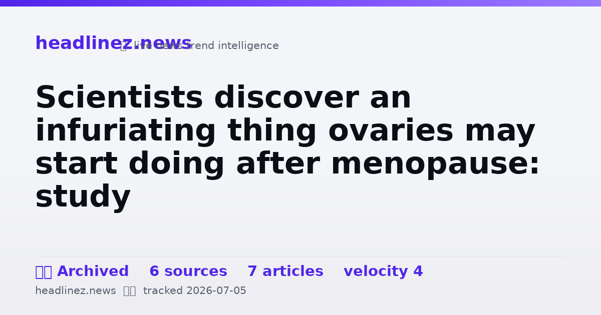 Visual summary for Scientists discover an infuriating thing ovaries may start doing after menopause: study