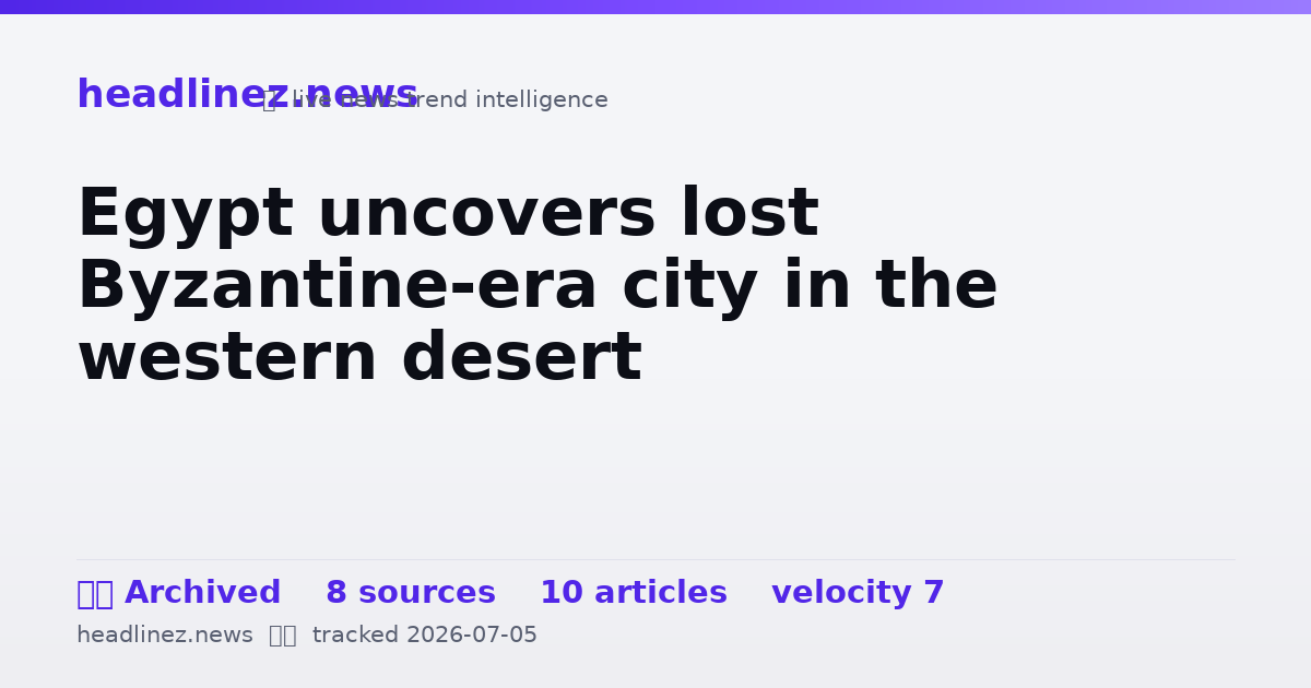 Visual summary for Egypt uncovers lost Byzantine-era city in the western desert
