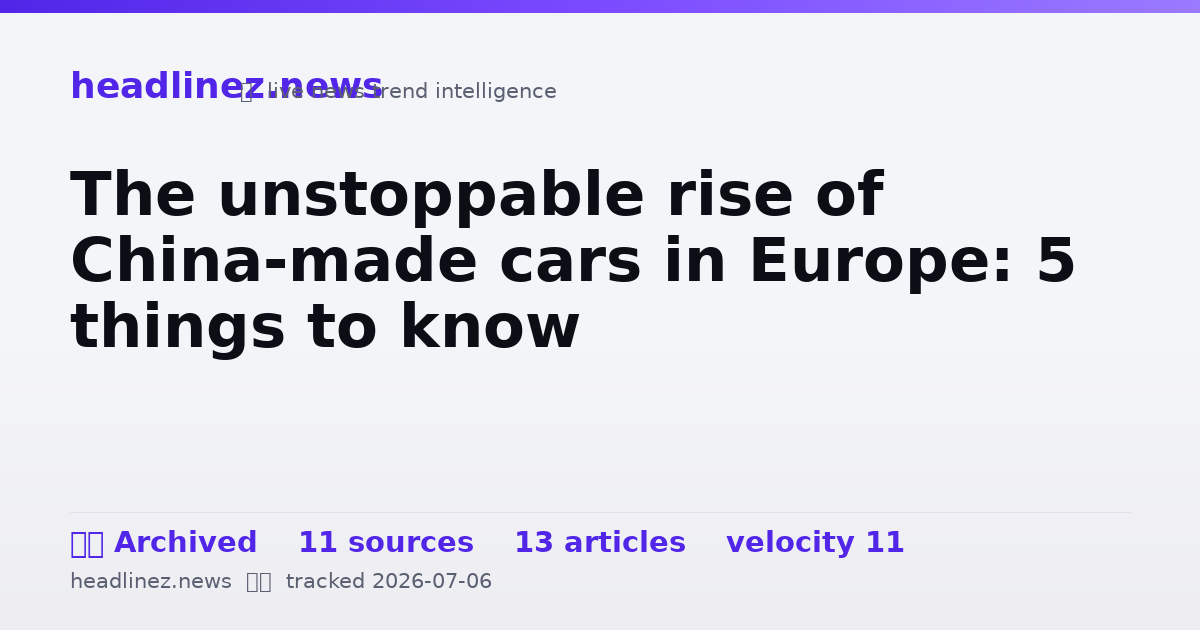 Visual summary for The unstoppable rise of China-made cars in Europe: 5 things to know