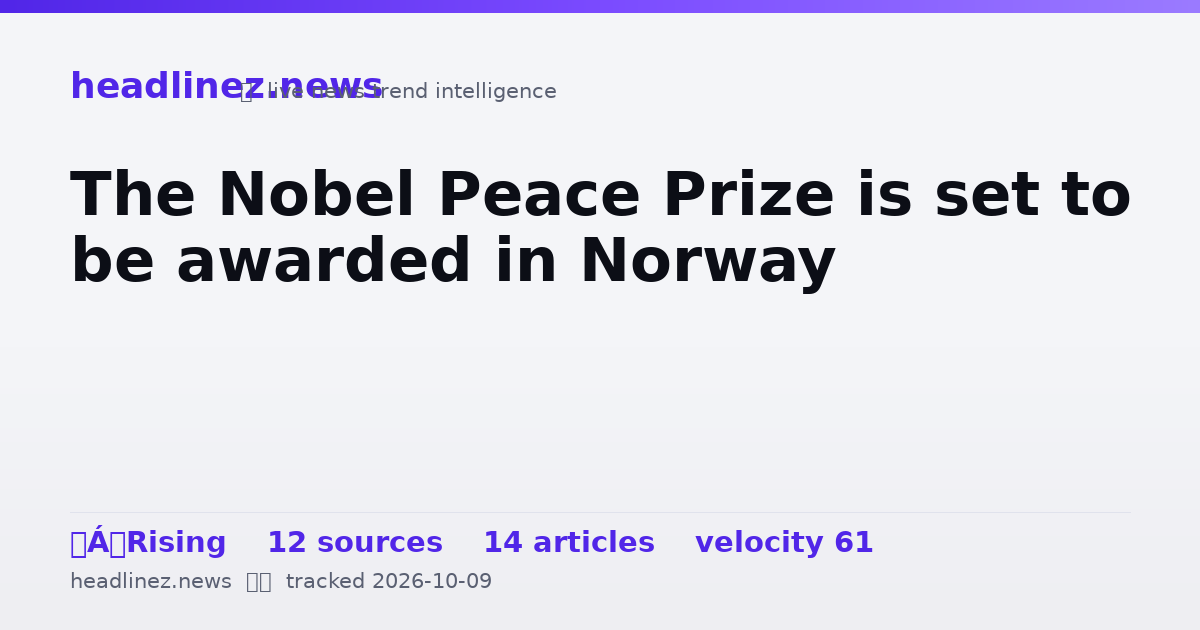 Visual summary for The Nobel Peace Prize is set to be awarded in Norway