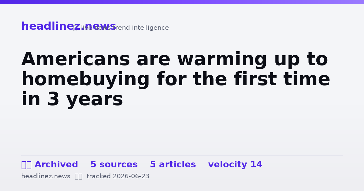 Visual summary for Americans are warming up to homebuying for the first time in 3 years