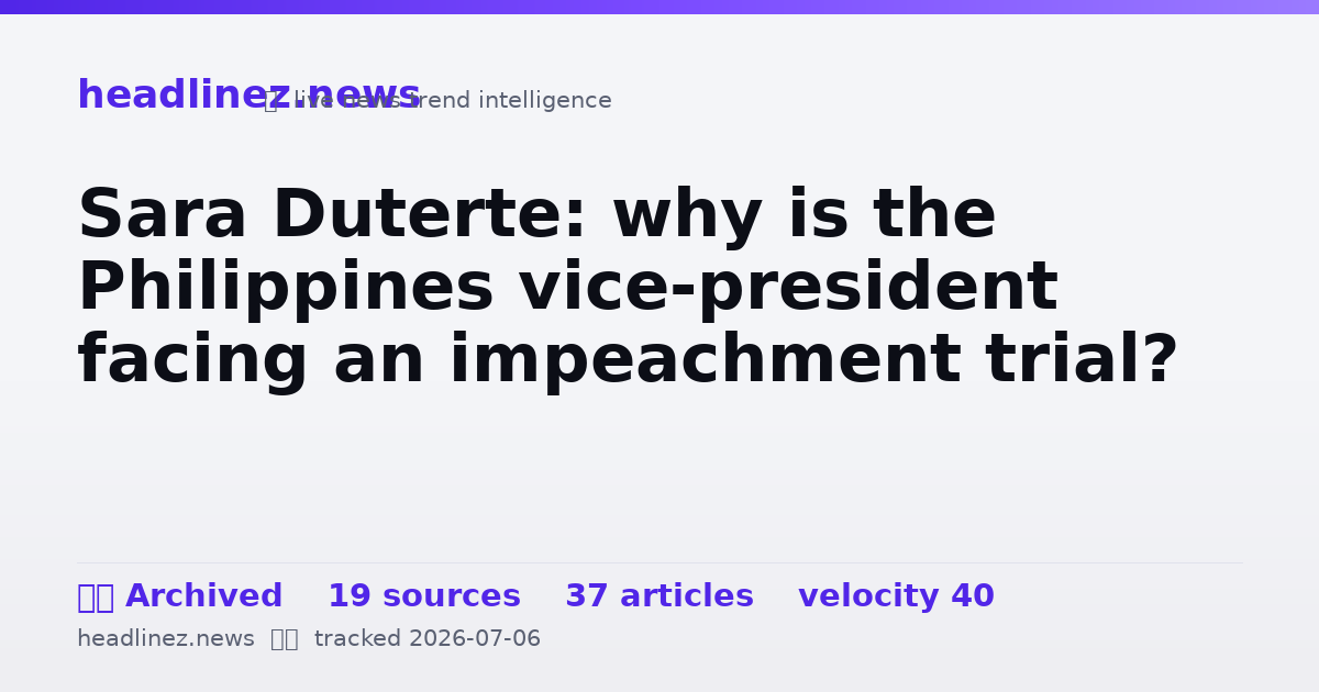 Visual summary for Sara Duterte: why is the Philippines vice-president facing an impeachment trial?