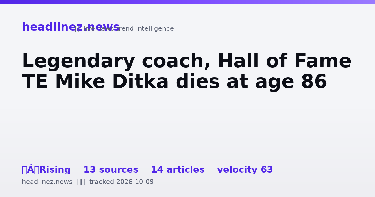 Visual summary for Legendary coach, Hall of Fame TE Mike Ditka dies at age 86