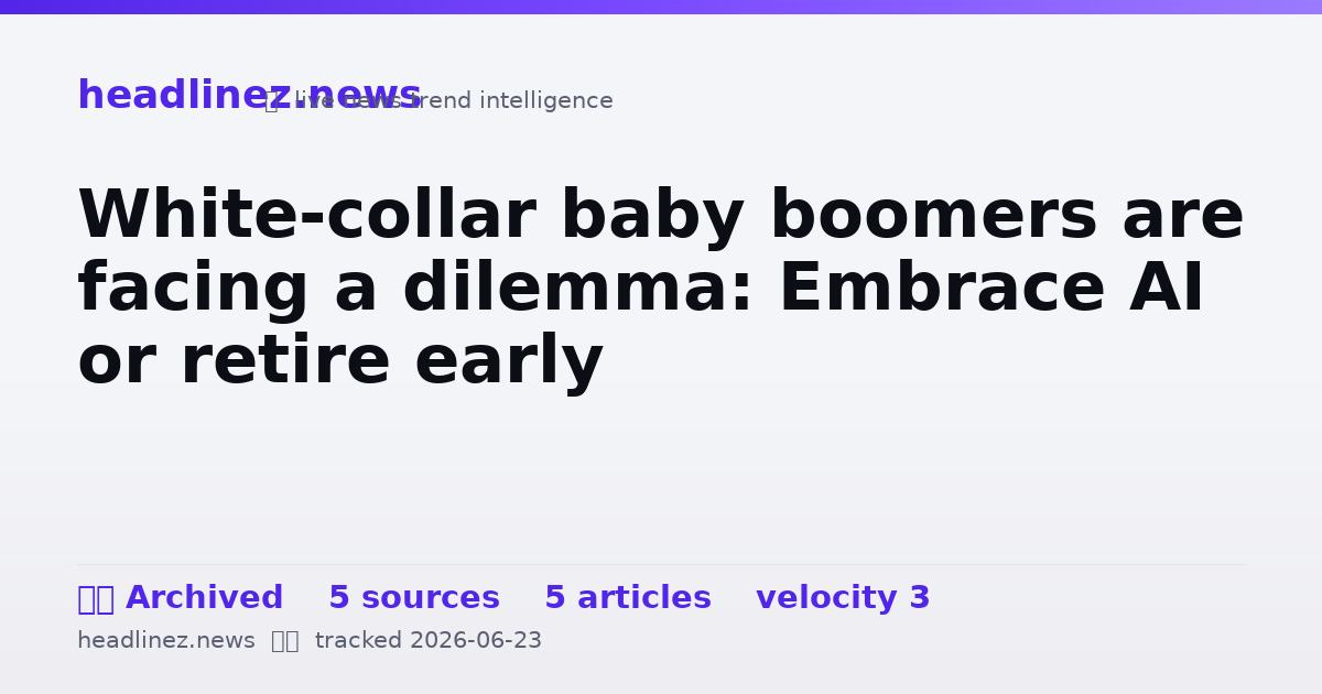 Visual summary for White-collar baby boomers are facing a dilemma: Embrace AI or retire early