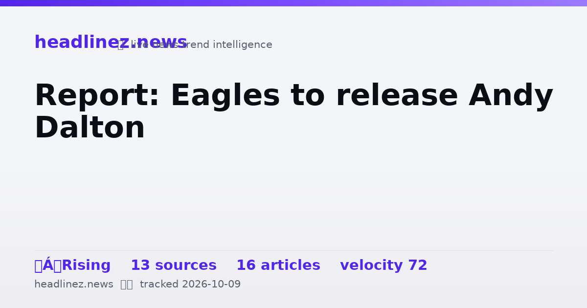 Visual summary for Report: Eagles to release Andy Dalton