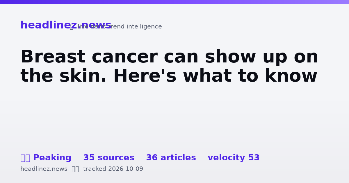 Visual summary for Breast cancer can show up on the skin. Here's what to know