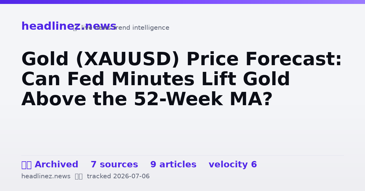 Visual summary for Gold (XAUUSD) Price Forecast: Can Fed Minutes Lift Gold Above the 52-Week MA?
