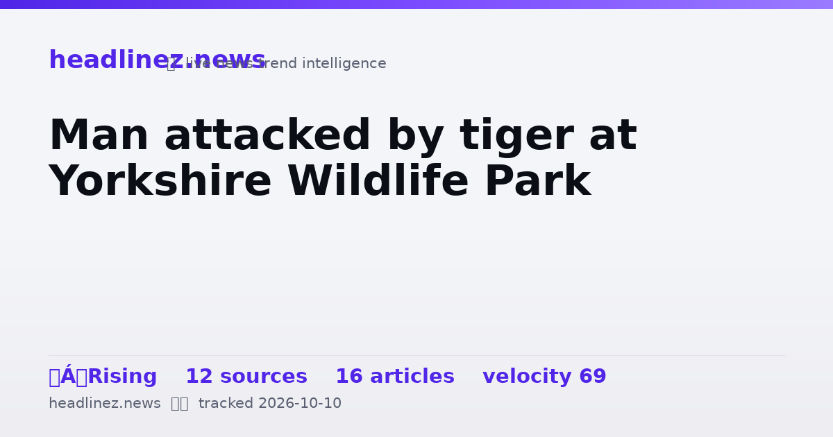 Visual summary for Man attacked by tiger at Yorkshire Wildlife Park