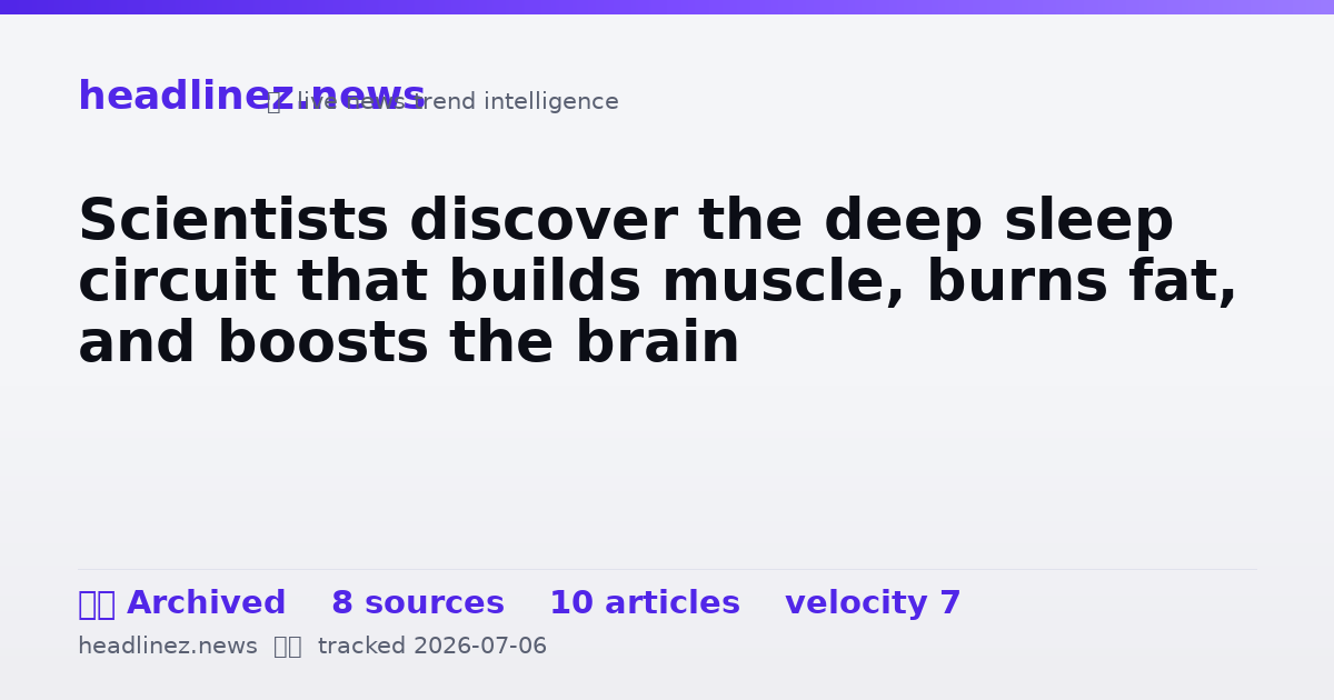 Visual summary for Scientists discover the deep sleep circuit that builds muscle, burns fat, and boosts the brain
